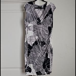Lauren Ralph Lauren Shirred Midi Faux Wrap Dress